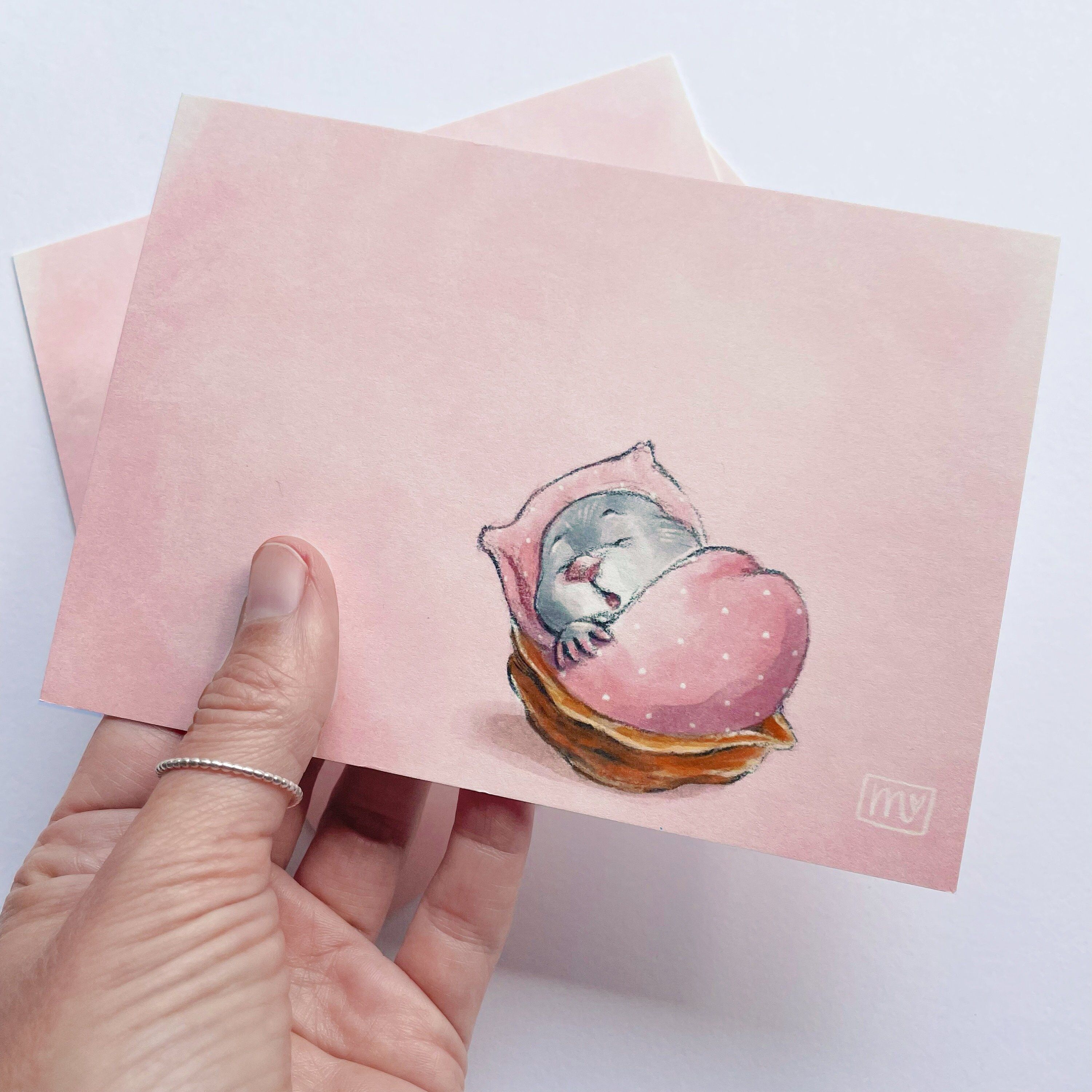 Postkarte mit Maulwurf.