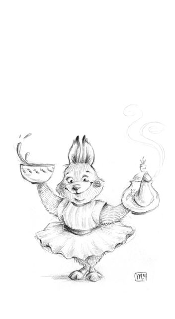 Handy Hintergrund, Wallpaper, Hase, Teatime