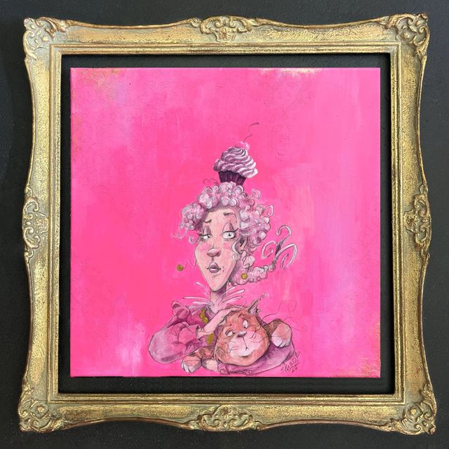 Miss Muffin, 40x40 cm, Kunstaustellung MAGENTA BLEIBT