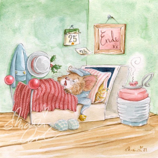 Aquarelle, Maus, Weihnachten, Kinderbuch